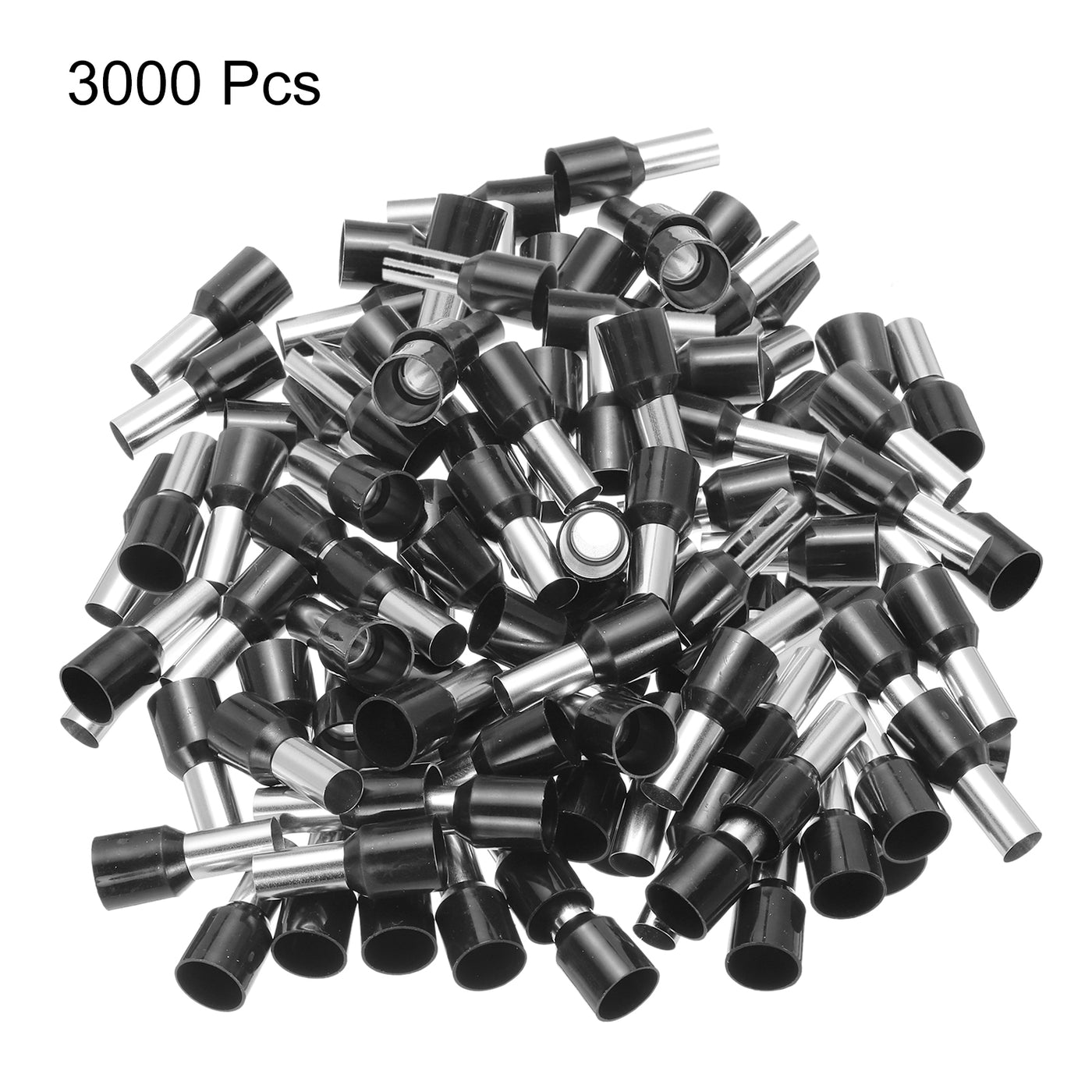 uxcell Uxcell 3000 Pcs Insulated Ferrule Wire Connector Electrical Crimp Terminal 5 AWG Black