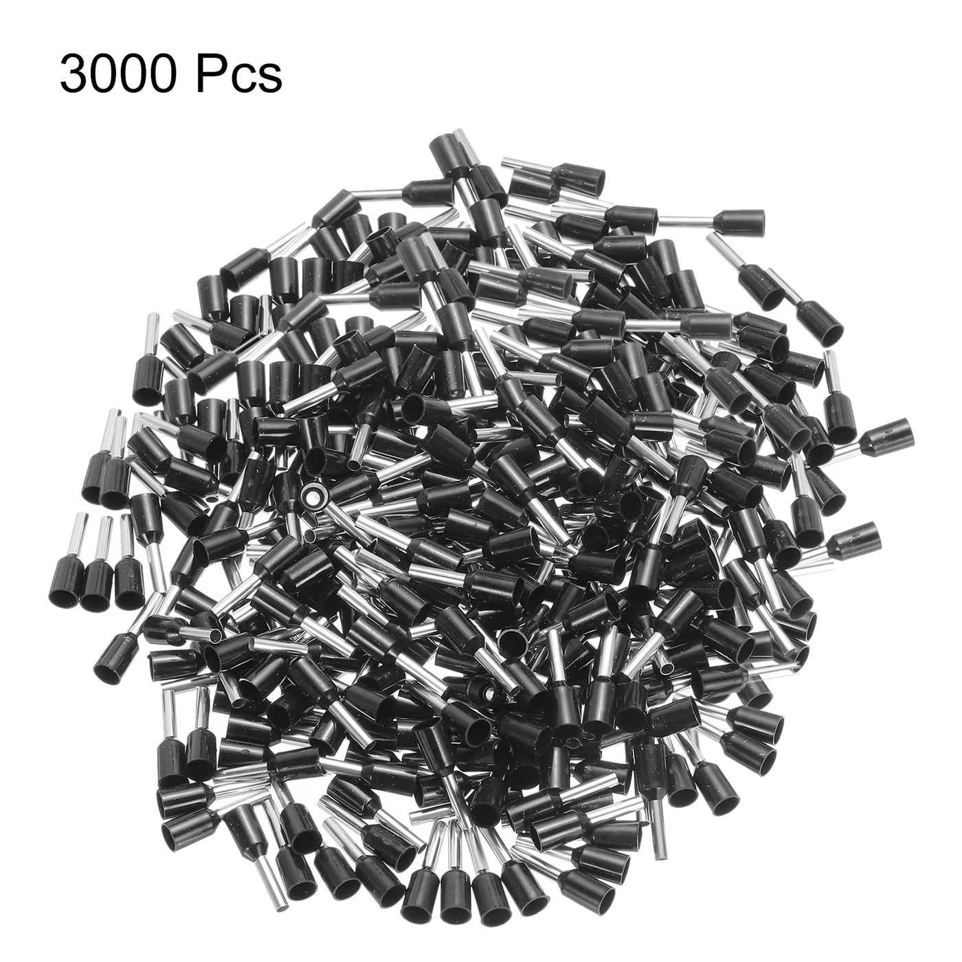 uxcell Uxcell 3000 Pcs Insulated Ferrule Wire Connector Electrical Crimp Terminal 16 AWG Black