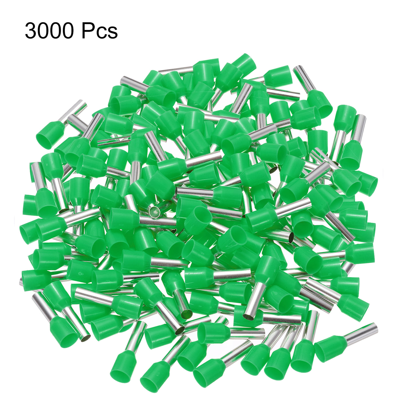 uxcell Uxcell 3000 Pcs Insulated Ferrule Wire Connector Electrical Crimp Terminal 10 AWG Green