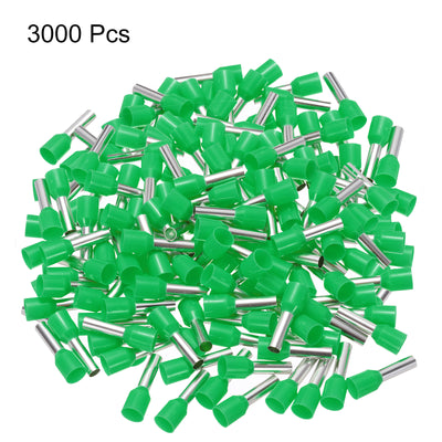 Harfington Uxcell 3000 Pcs Insulated Ferrule Wire Connector Electrical Crimp Terminal 10 AWG Green