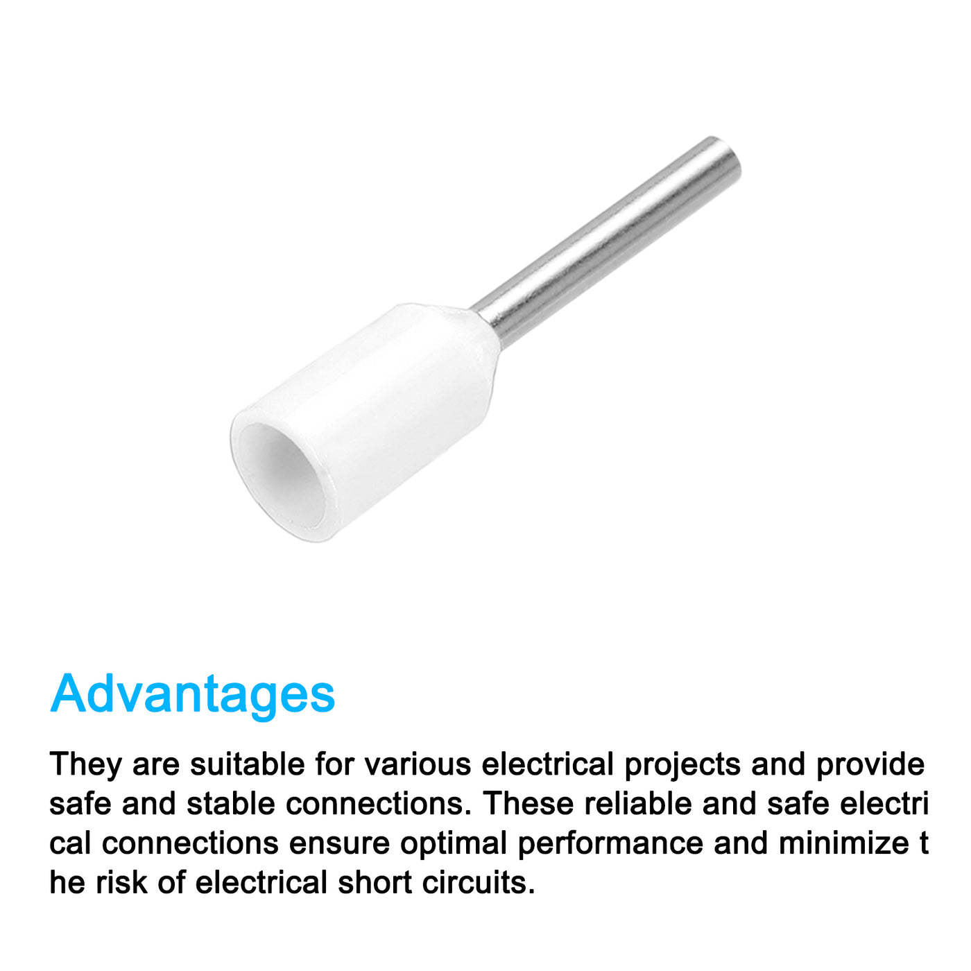 uxcell Uxcell 3000 Pcs Insulated Ferrule Wire Connector Electrical Crimp Terminal 22 AWG White