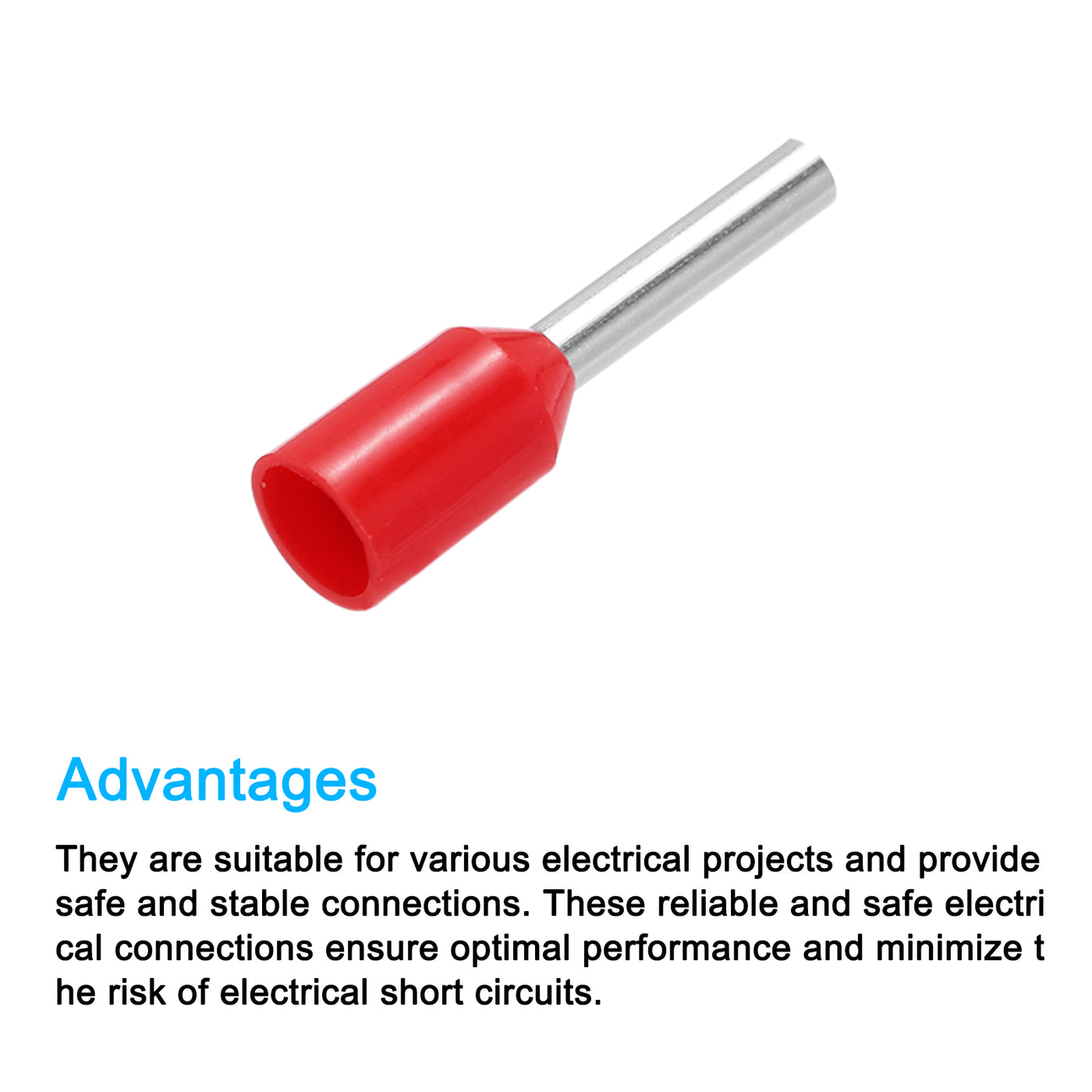 uxcell Uxcell 3000 Pcs Insulated Ferrule Wire Connector Electrical Crimp Terminal 18 AWG Red