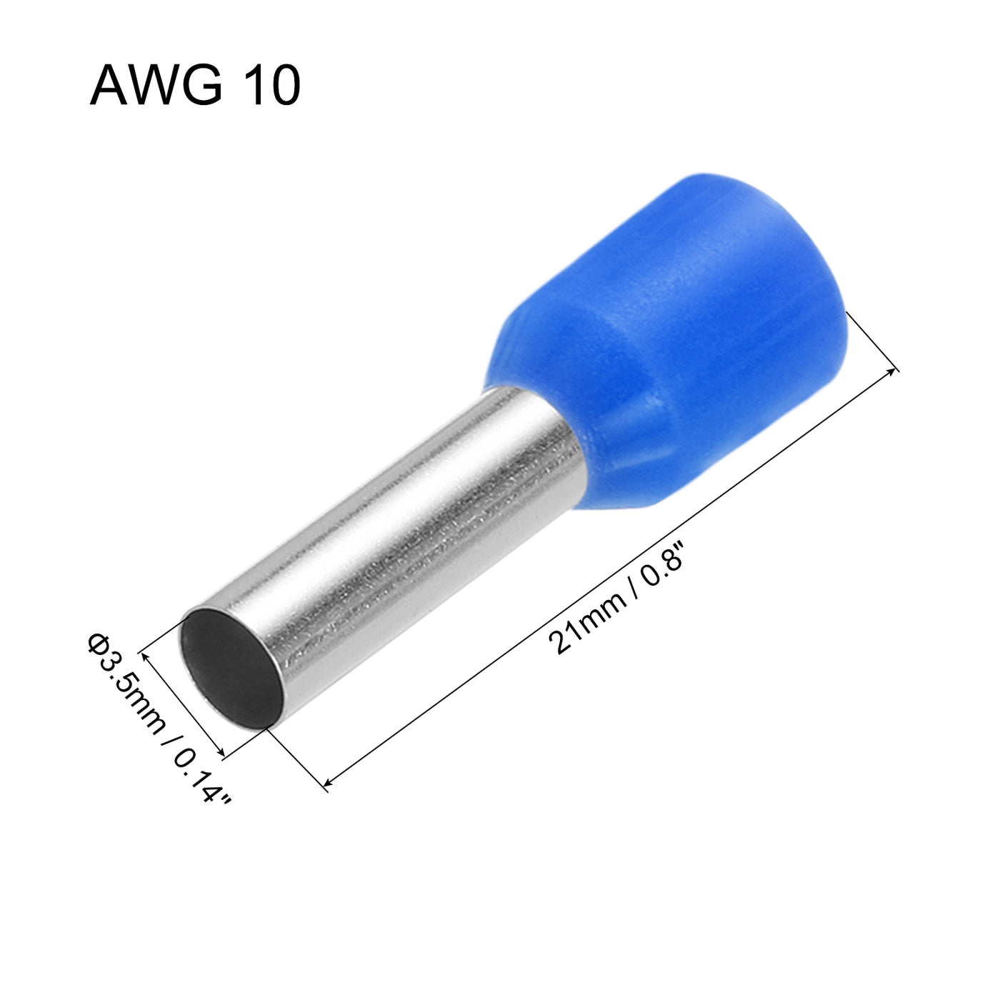 uxcell Uxcell 4000 Pcs Insulated Ferrule Wire Connector Electrical Crimp Terminal 10 AWG Blue