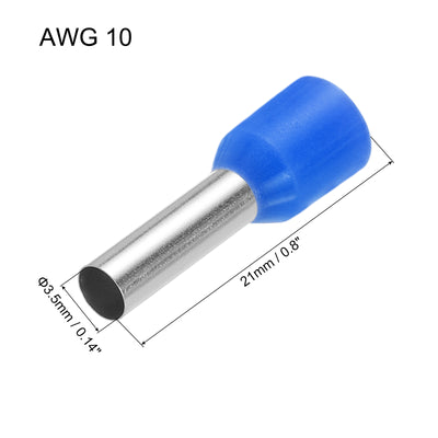 Harfington Uxcell 4000 Pcs Insulated Ferrule Wire Connector Electrical Crimp Terminal 10 AWG Blue