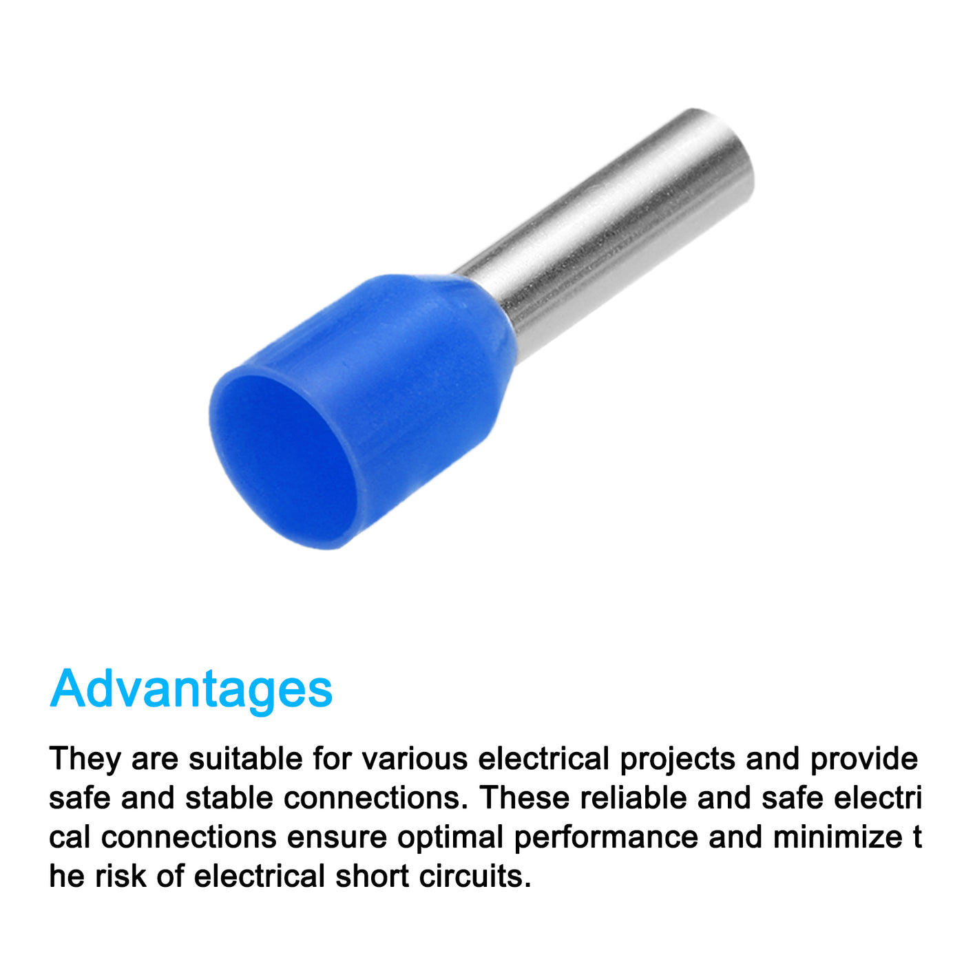 uxcell Uxcell 4000 Pcs Insulated Ferrule Wire Connector Electrical Crimp Terminal 10 AWG Blue