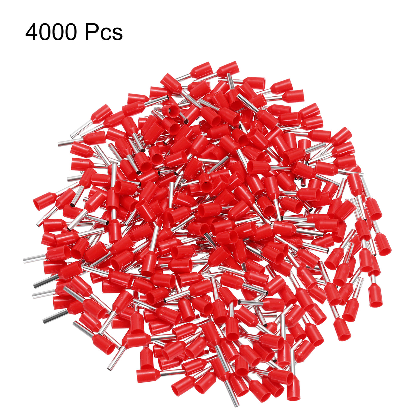 uxcell Uxcell 4000 Pcs Insulated Ferrule Wire Connector Electrical Crimp Terminal 18 AWG Red