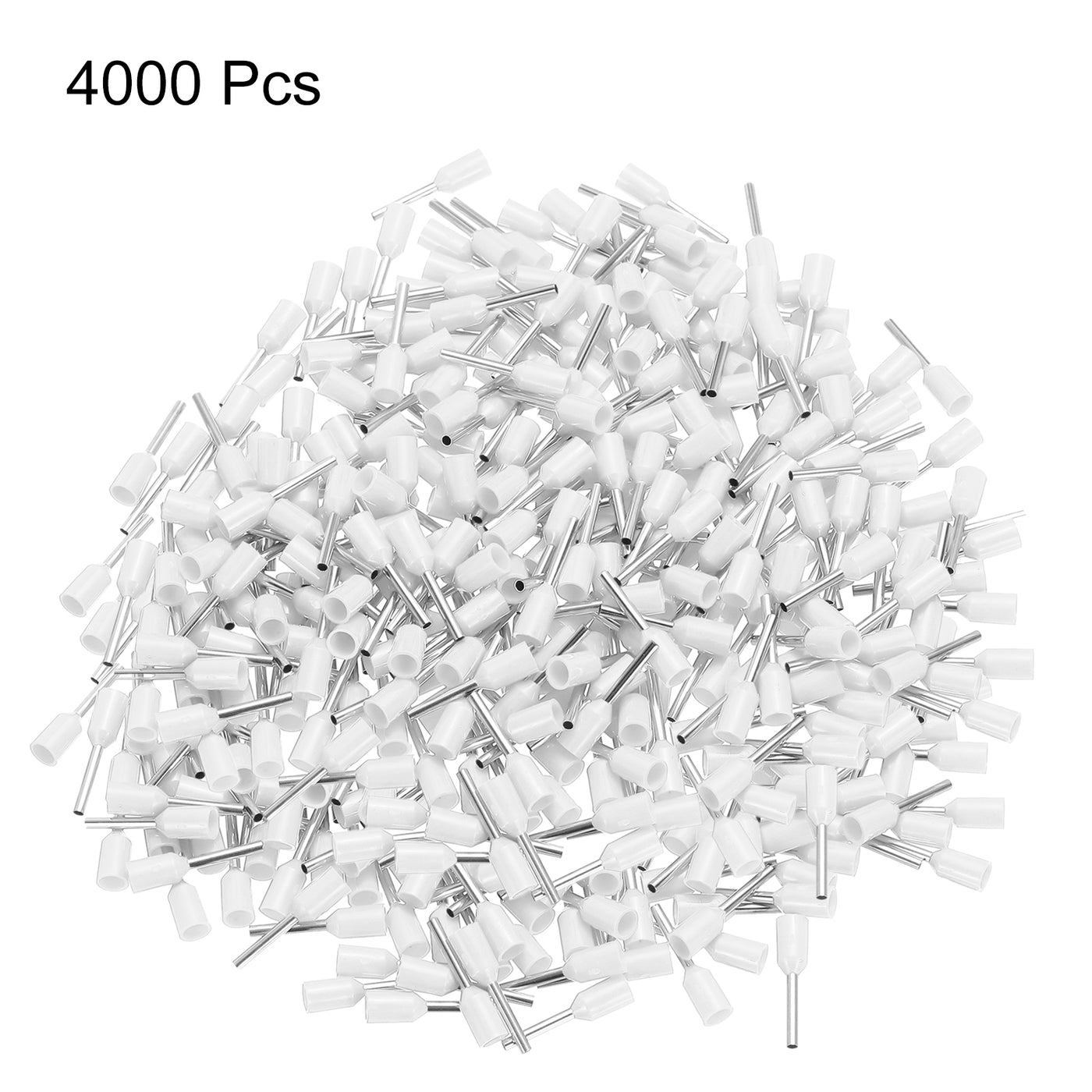 uxcell Uxcell 4000 Pcs Insulated Ferrule Wire Connector Electrical Crimp Terminal 20 AWG White