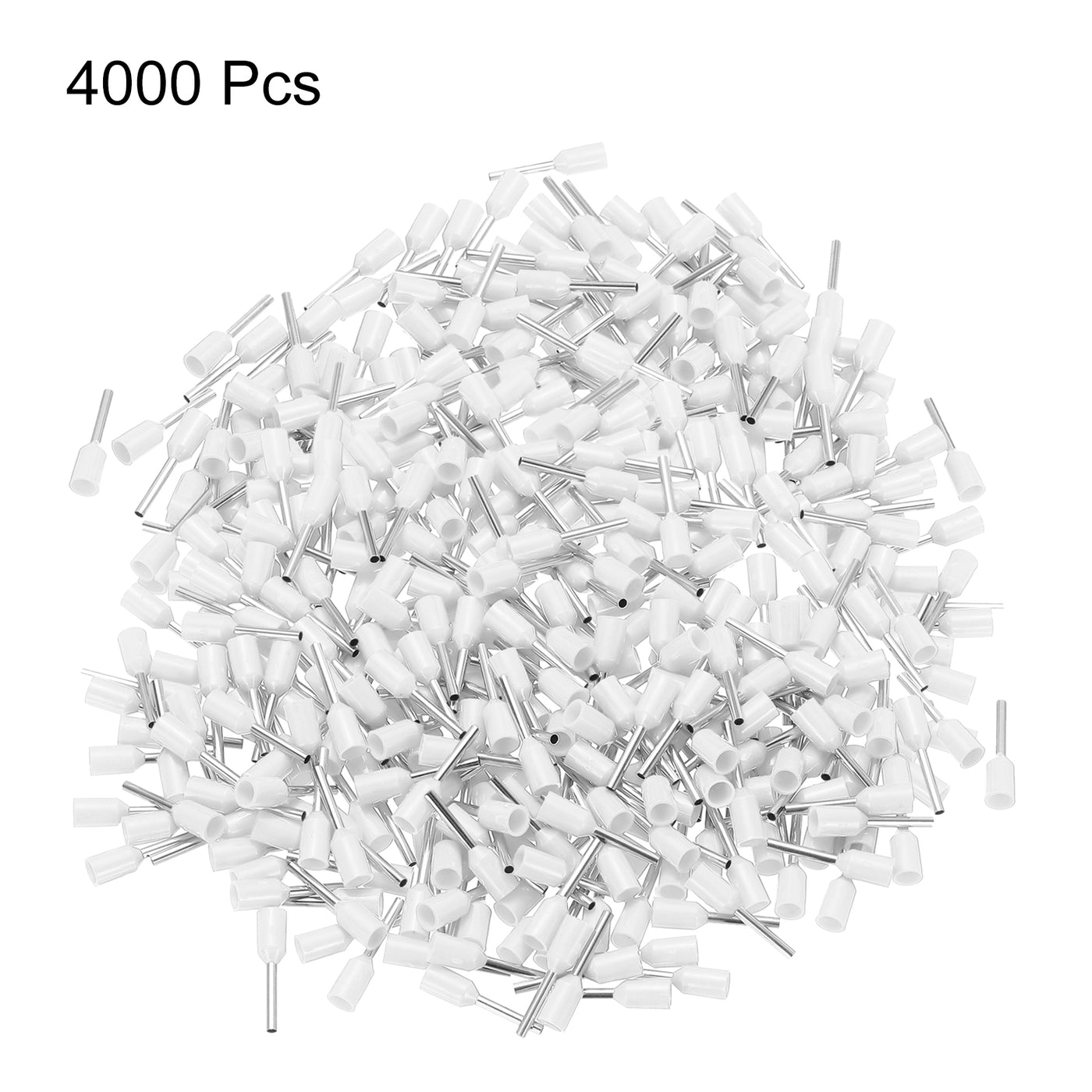 uxcell Uxcell 4000 Pcs Insulated Ferrule Wire Connector Electrical Crimp Terminal 22 AWG White