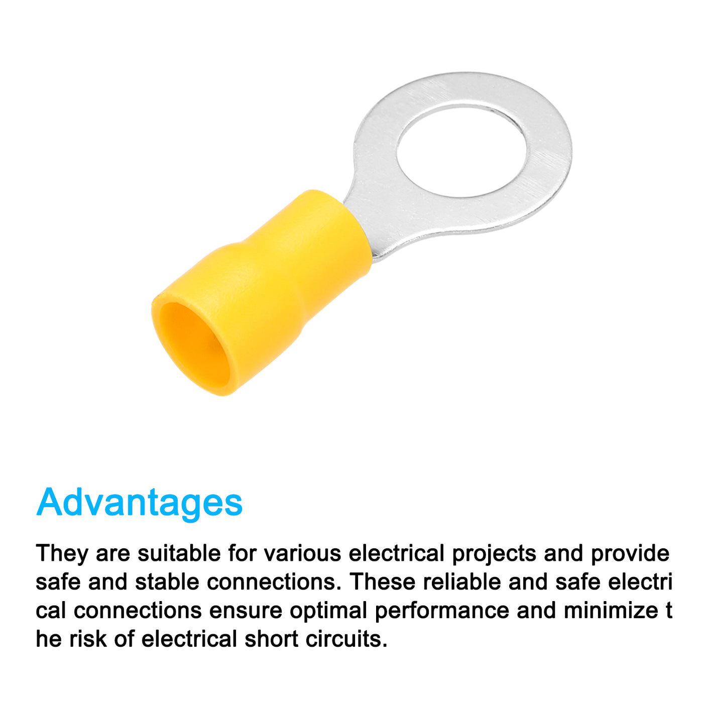 uxcell Uxcell 4000 Pcs Insulated Ring Wire Connector Electrical Crimp Terminal 12-10 AWG Yellow