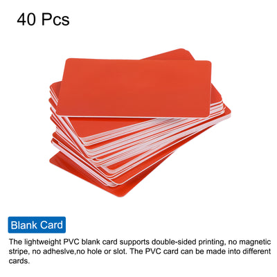 Harfington 30 Mil Graphic Quality Red Blank PVC Card for ID Badge Printer, 40 Pack