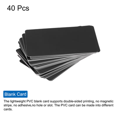 Harfington 15 Mil Graphic Quality Black Blank PVC Card for ID Badge Printer, 40 Pack