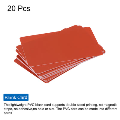 Harfington 15 Mil Graphic Quality Red Blank PVC Card for ID Badge Printer, 20 Pack