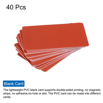 Harfington 15 Mil Graphic Quality Red Blank PVC Card for ID Badge Printer, 40 Pack