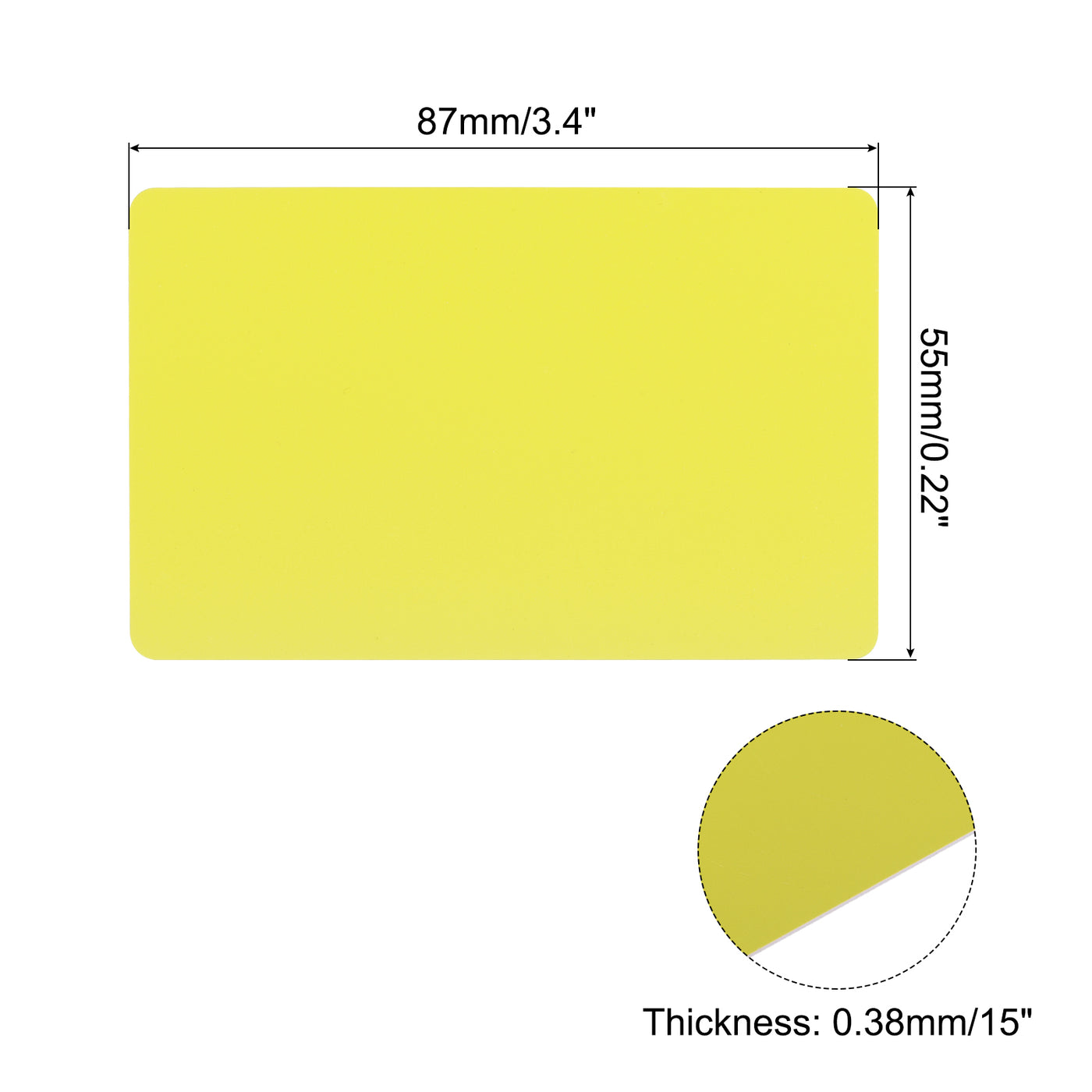 Harfington 15 Mil Graphic Quality Yellow Blank PVC Card for ID Badge Printer, 20 Pack