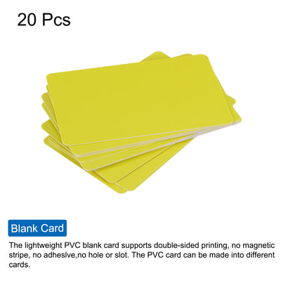 Harfington 15 Mil Graphic Quality Yellow Blank PVC Card for ID Badge Printer, 20 Pack