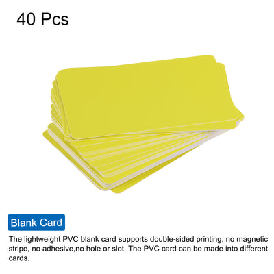 Harfington 15 Mil Graphic Quality Yellow Blank PVC Card for ID Badge Printer, 40 Pack