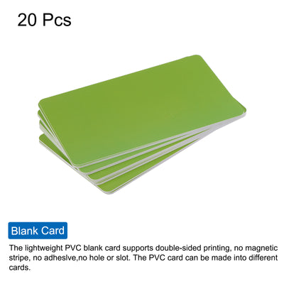 Harfington 15 Mil Graphic Quality Green Blank PVC Card for ID Badge Printer, 20 Pack