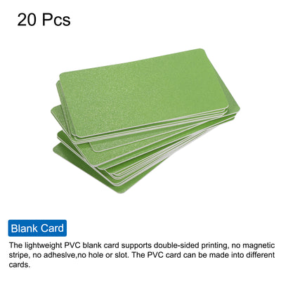 Harfington 30 Mil Graphic Quality Dark Green Blank PVC Card for ID Badge Printer, 20 Pack