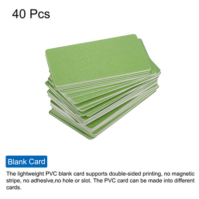 Harfington 30 Mil Graphic Quality Dark Green Blank PVC Card for ID Badge Printer, 40 Pack