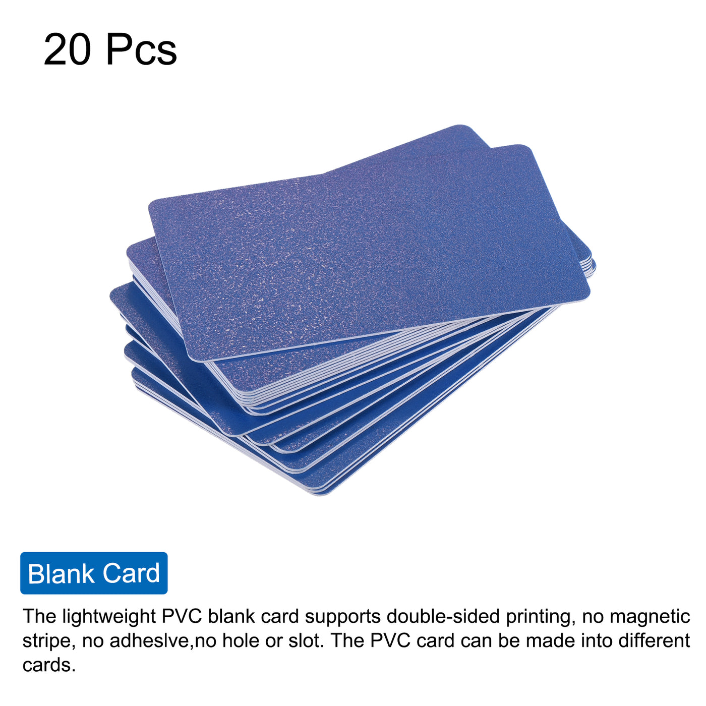 Harfington 30 Mil Graphic Quality Navy Blue Blank PVC Card for ID Badge Printer, 20 Pack