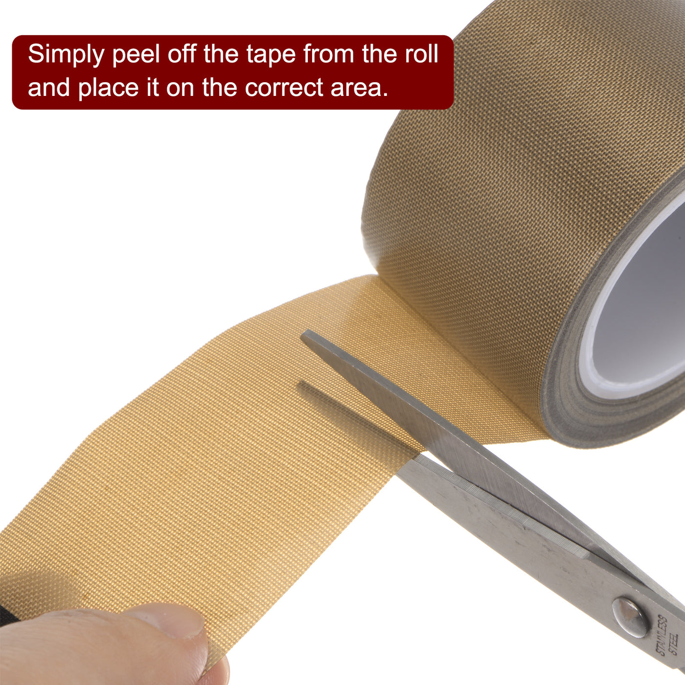 Harfington Fabric PTFE Tape 1.4" x 16ft PTFE Adhesive Tape 0.18mm Thickness Brown