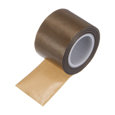 Harfington Fabric PTFE Tape 1.6" x 33ft PTFE Adhesive Tape 0.13mm Thickness Dark Brown