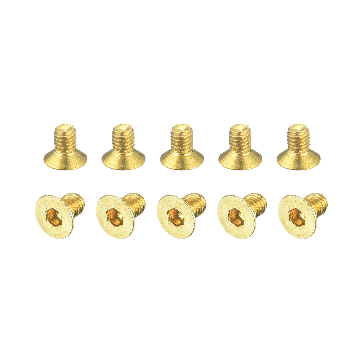 uxcell Uxcell Flat Head Socket Cap Screws, M3-0.5 x 5mm Brass Inner Hex Drive Fasteners Bolts 48Pcs