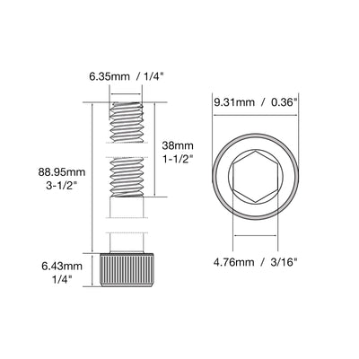 Harfington Alloy Steel Partially Threaded Socket Head Screws Black