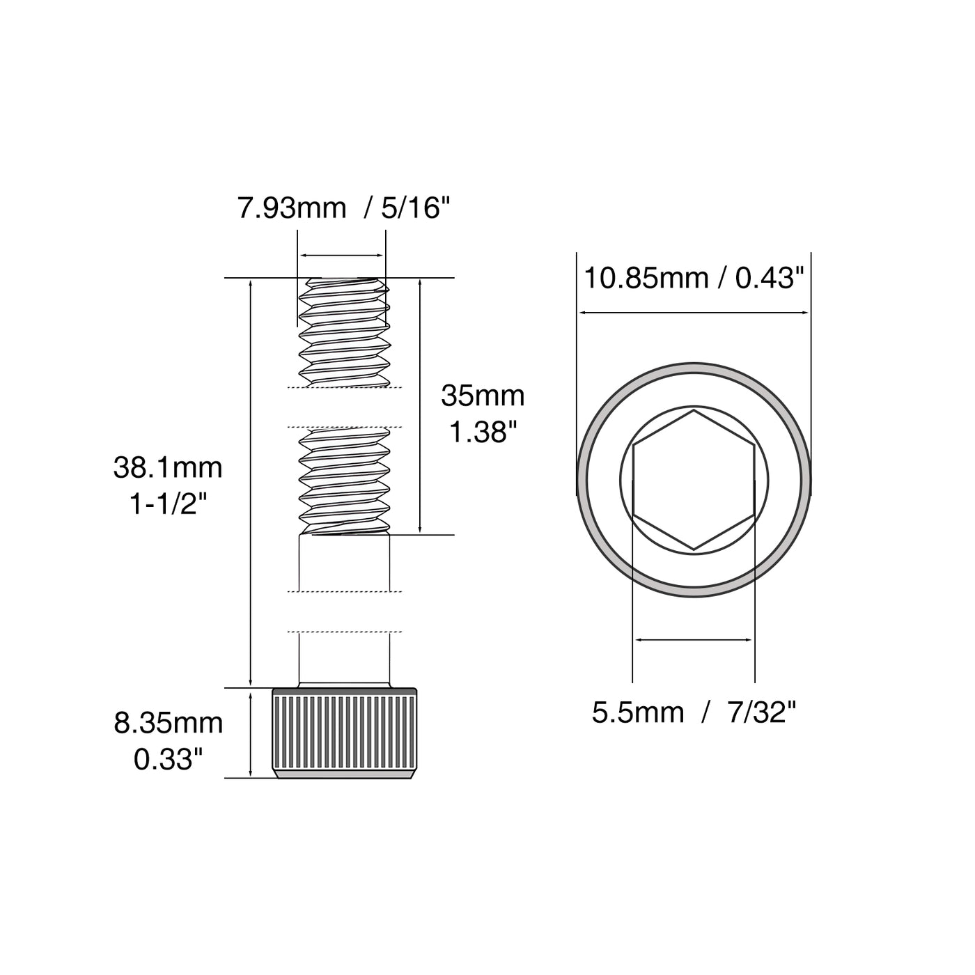 Harfington Alloy Steel Partially Threaded Socket Head Screws Black