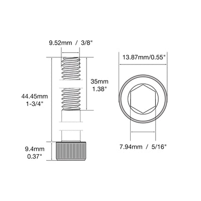 Harfington Alloy Steel Partially Threaded Socket Head Screws Black