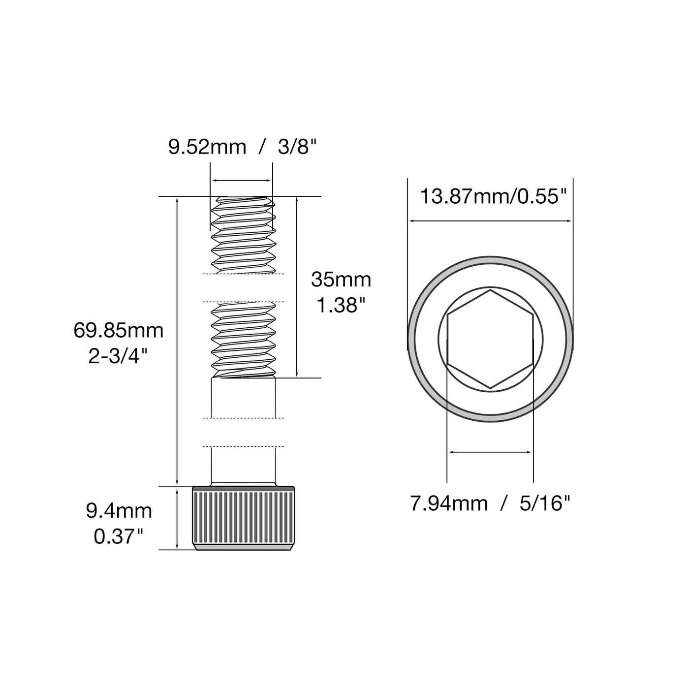 Harfington Alloy Steel Partially Threaded Socket Head Screws Black