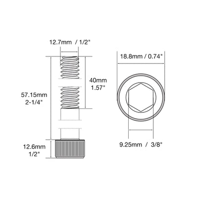 Harfington Alloy Steel Partially Threaded Socket Head Screws Black