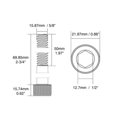 Harfington Alloy Steel Partially Threaded Socket Head Screws Black