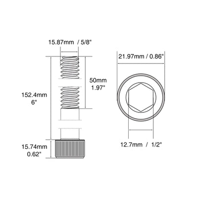 Harfington Alloy Steel Partially Threaded Socket Head Screws Black