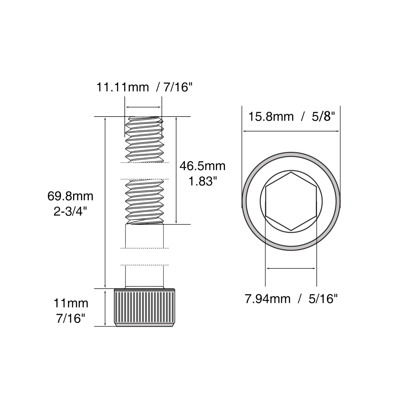 Harfington Alloy Steel Partially Threaded Socket Head Screws Black