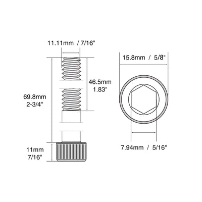 Harfington Alloy Steel Partially Threaded Socket Head Screws Black