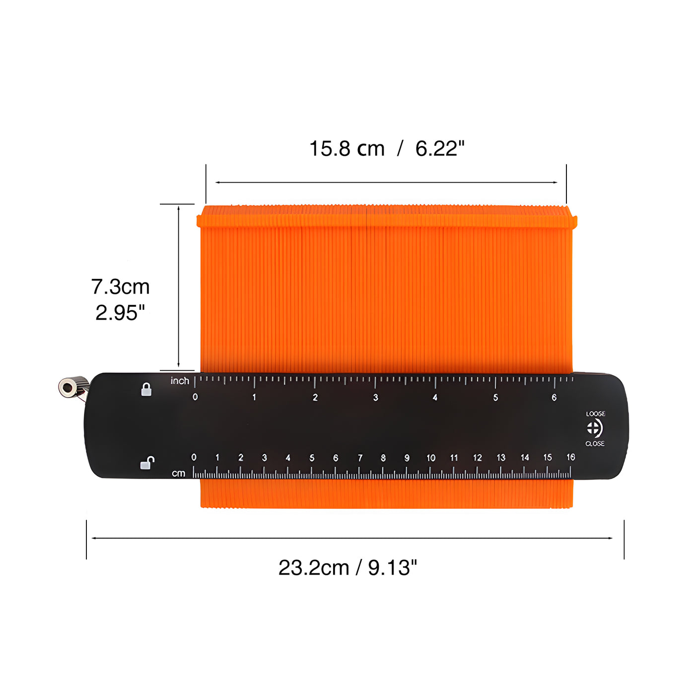 Harfington 6"Metal Shape Finder Tool/Double-Head Contour Gauge with Lock