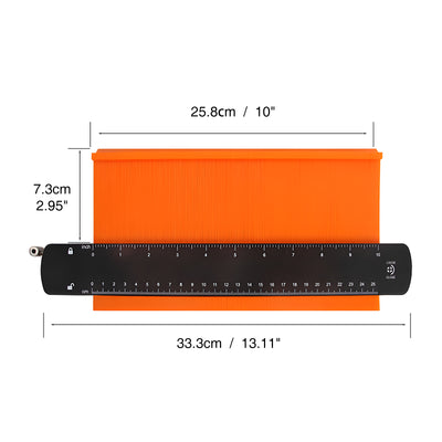 Harfington 10"Metal Shape Finder Tool/Double-Head Contour Gauge with Lock