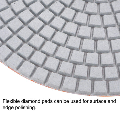 Harfington Uxcell 7-Inch 300 Grits Diamond Polishing Pad Wet/Dry for Stone Concrete Marble 2pcs