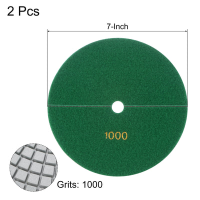 Harfington Uxcell 7-Inch 1000 Grits Diamond Polishing Pad Wet/Dry for Stone Concrete Marble 2pcs