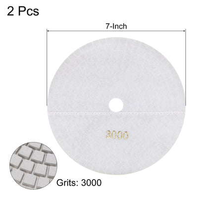 Harfington Uxcell 7-Inch 3000 Grits Diamond Polishing Pad Wet/Dry for Stone Concrete Marble 2pcs