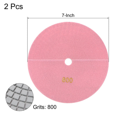 Harfington Uxcell Diamant Polier Pad 7-Zoll 800 Körnung Nass/Trocken Schleifen für Steine Beton Marmor Arbeitsplatte Böden 2Stk