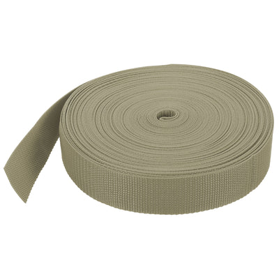 Harfington Lightweight Polypropylene Webbing Strap 1 1/2" 25 Yard Backpack Strapping Band Khaki for Outdoor Luggage Cargo Straps