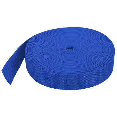 Harfington Lightweight Polypropylene Webbing Strap 1 1/2" 25 Yard Backpack Strapping Band Blue for Outdoor Luggage Cargo Straps