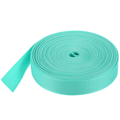 Harfington Lightweight Polypropylene Webbing Strap 1 1/2" 25 Yard Backpack Strapping Band Turquoise Green for Outdoor Luggage Cargo Straps