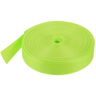 Harfington Lightweight Polypropylene Webbing Strap 1 1/2" 25 Yard Backpack Strapping Band Yellowish Green for Outdoor Luggage Cargo Straps