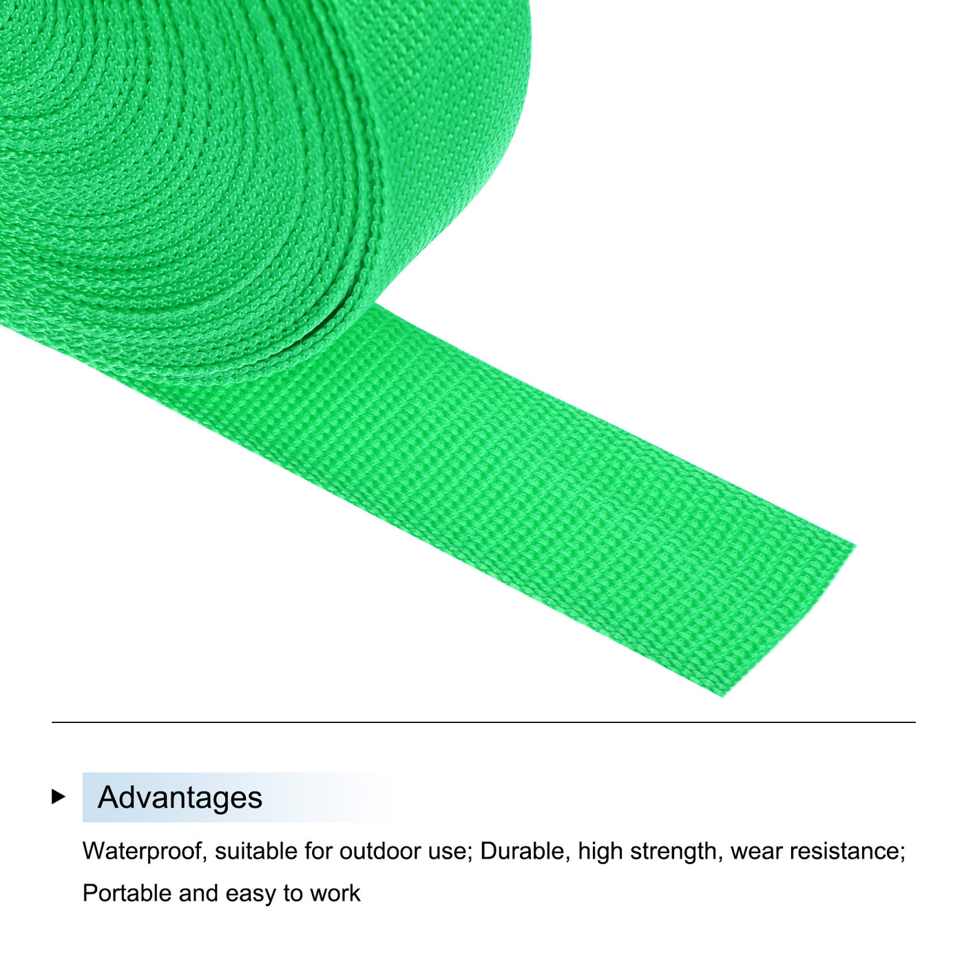 Harfington Lightweight Polypropylene Webbing Strap 1 1/2" 25 Yard Backpack Strapping Band Mint Green for Outdoor Luggage Cargo Straps