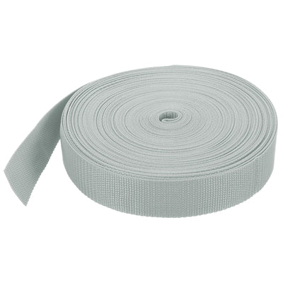 Harfington Lightweight Polypropylene Webbing Strap 1 1/2" 25 Yard Backpack Strapping Band Light Grey for Outdoor Luggage Cargo Straps