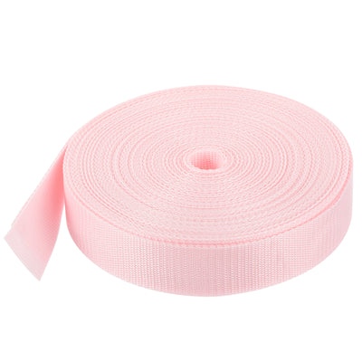 Harfington Lightweight Polypropylene Webbing Strap 1 1/2" 25 Yard Backpack Strapping Band Light Pink for Outdoor Luggage Cargo Straps