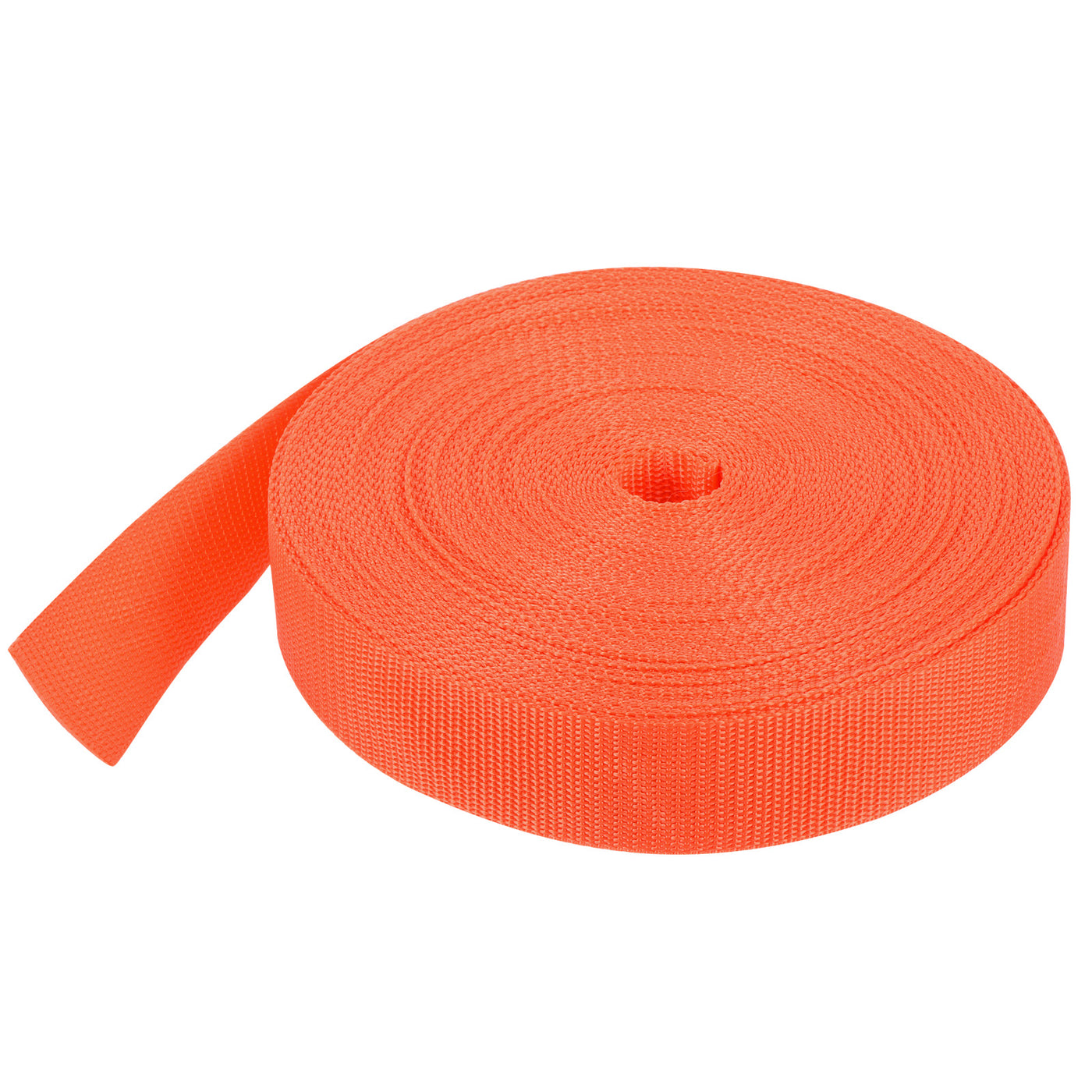 Harfington Lightweight Polypropylene Webbing Strap 1 1/2" 25 Yard Backpack Strapping Band Orange for Outdoor Luggage Cargo Straps